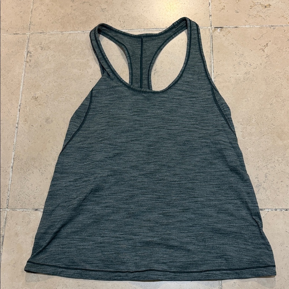 Lululemon Athletica Charcoal Green and Grey Racerback Tank Top